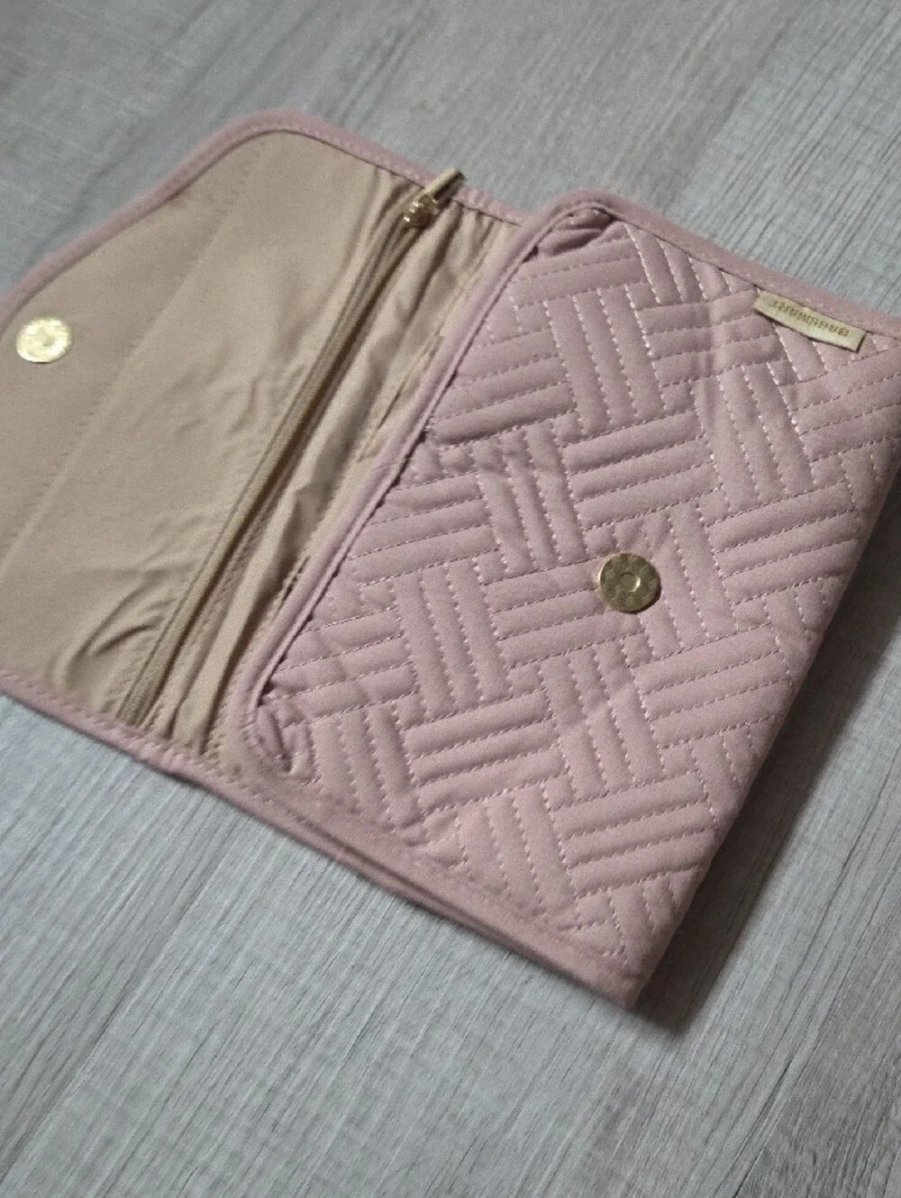Travel Jewelry Organizer Pouch in Pink and Beige